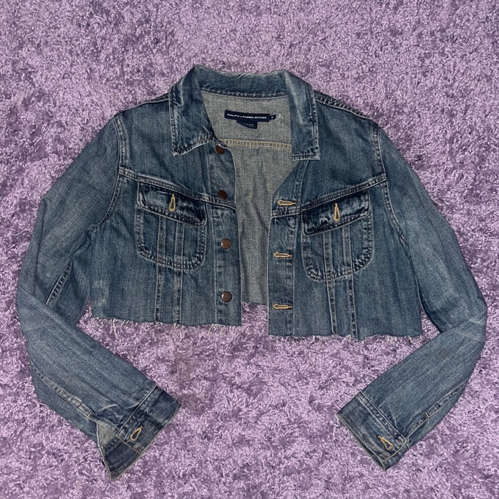 ralph lauren sport cropped denim jacket